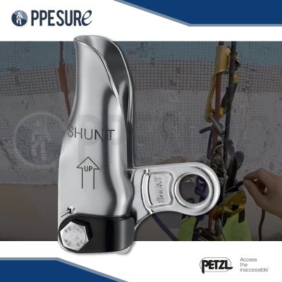 32. อุปกรณ์จับเชือกแบบเคลื่อนที่ป้องกันการตกขณะโรยตัว SHUNT แบรนด์ PETZL