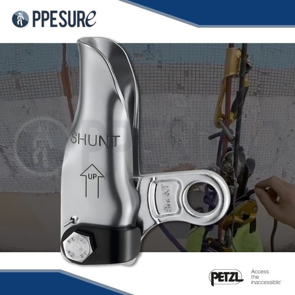 32. อุปกรณ์จับเชือกแบบเคลื่อนที่ป้องกันการตกขณะโรยตัว SHUNT แบรนด์ PETZL