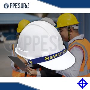 40. หมวกนิรภัยสีขาว พร้อมสายคาด SAFETY FIRST