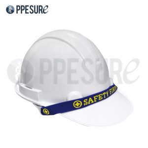 40.1 หมวกนิรภัยสีขาว พร้อมสายคาด SAFETY FIRST