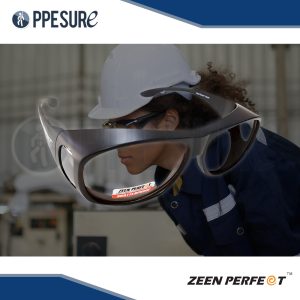 48 แว่นตาเซฟตี้ ZEEN PERFECT รุ่นครอบแว่นสายตา ป้องกันสะเก็ด