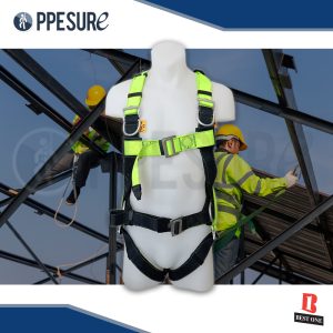 57. เข็มขัดนิรภัยเต็มตัว รุ่น Best One สีเขียวสะท้อนแสง สำหรับงานที่สูง