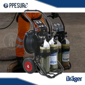 64. ชุดจ่ายอากาศเคลื่อนที่พร้อมท่อส่งอากาศ (Air Line) ขนาดถัง 6.8 ลิตร ยี่ห้อ Dräger