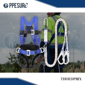 71. THOEDPRIX+ เข็มขัดนิรภัย พร้อมเชือกนิรภัย 2 ตะขอ (Lanyard เชือกขาว)