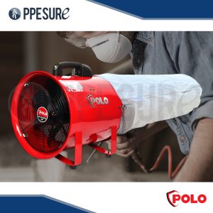 เช่า พัดลมระบายอากาศ POLO 12 นิ้ว พร้อมถุงกรองฝุ่น งานอุตสาหกรรมและภาคสนาม