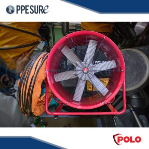 เช่า พัดลมระบายอากาศ 32 นิ้ว พร้อมท่อยาว 10 เมตร ยี่ห้อ POLO